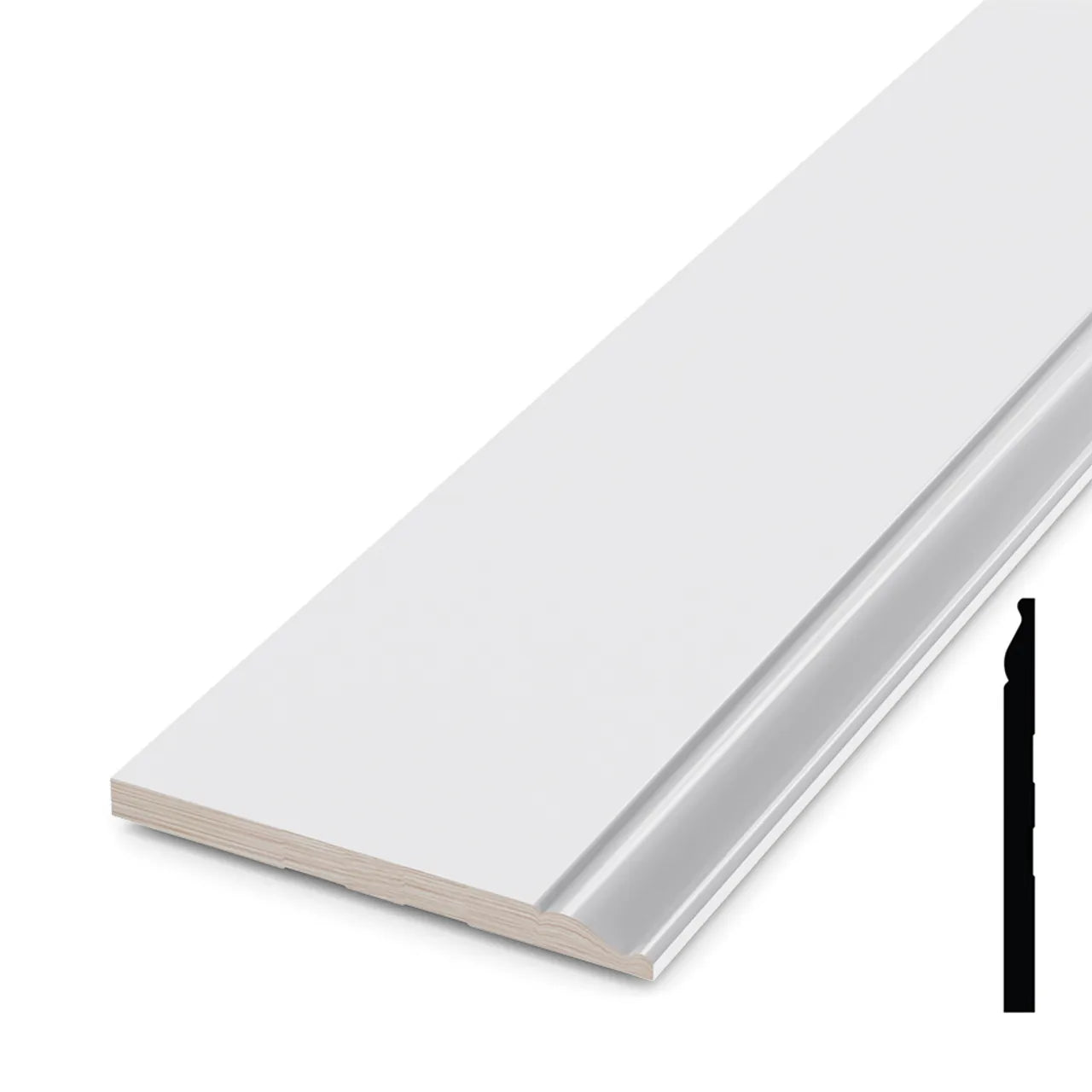 9/16 in. x 7-1/4 in. x 192 in. Primed Pine Finger Jointed Baseboard