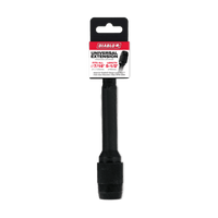 Image of the DIABLO DHS500XT6 Universal Extension for Drills, 5-1/2 in. x 7/16 in., with a quick-change feature and textured grip. This black tool fits all brands, extends guide lock spindles, and enhances usability in various applications.