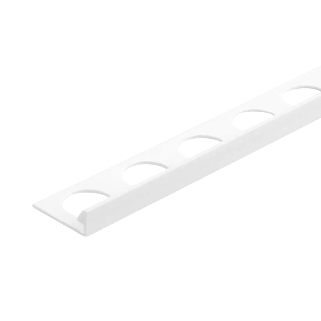 5/16 in. x 98-1/2 in. PVC L-Shaped Metal Tile Edging Trim - Bright White