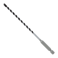 The Diablo DMAMM1020 5/32 in. x 4 in. x 6 in. Multi-Material Carbide-Tipped Hammer Drill Bit, featuring a helical metal design with black and silver stripes, is shown against a plain white background, narrowing towards the tip and suitable for drilling into various materials.