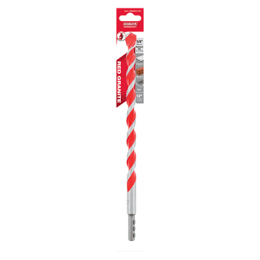 The DIABLO DMARG1180 SPEEDemon™ Red Granite carbide-tipped hammer drill bit, branded Diablo with red and white stripes, is sized 5/8 x 10 x 12. It features a multi-ground Grip Point tip for concrete, masonry, and stone drilling.