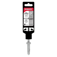 Image of a DIABLO DMAST1050 5/8 in. x 2-1/16 in. SDS-Plus step bit with carbide-tipped precision, showcased in red and black packaging, featuring a 2-cutter head design for optimal shallow hole installations in metal and concrete, ensuring durability and performance.