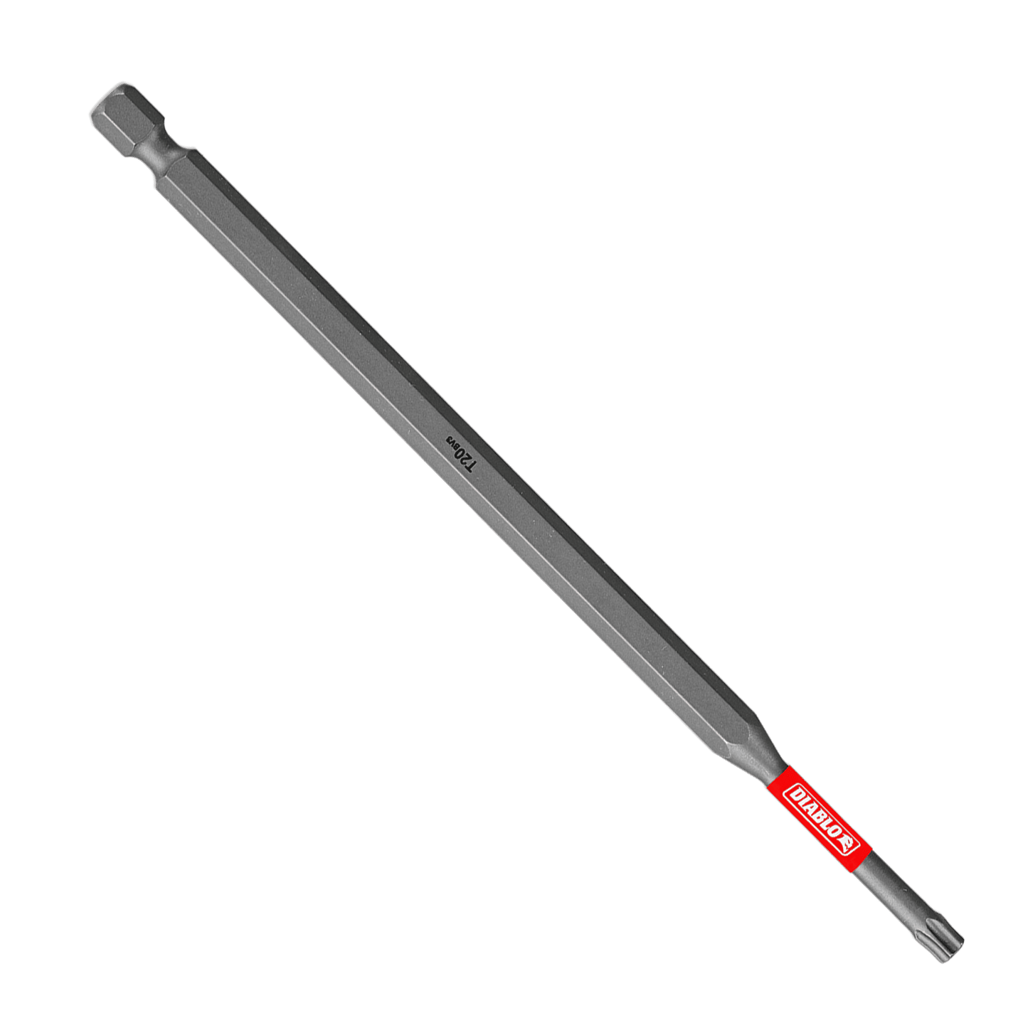 The DIABLO DT206P1 features a 6-inch #20 Torx drive bit with a star-shaped tip and hexagonal base. It includes MaxTorque Zone technology, and the Diablo brand name is printed in red and white near the tip.