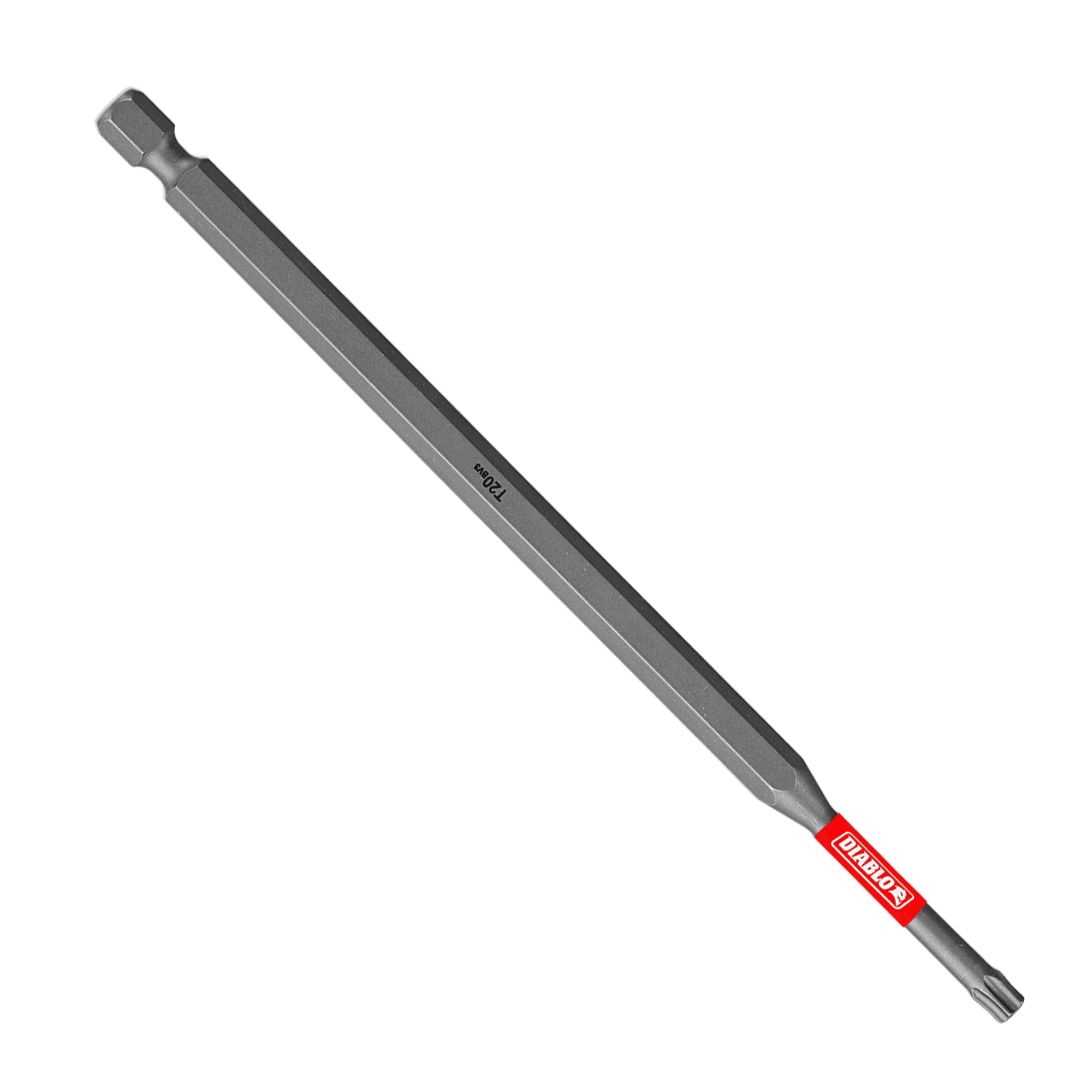 The DIABLO DT206P1 features a 6-inch #20 Torx drive bit with a star-shaped tip and hexagonal base. It includes MaxTorque Zone technology, and the Diablo brand name is printed in red and white near the tip.