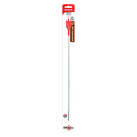 The Diablo DSP3050 7/8 in. x 16 in. Spade Bit for Wood, with its distinctive red and white design, features a visible red head and metal shaft. Engineered for high performance, it incorporates the SPEED-TIP design for efficient drilling and is Impact Strong for added durability.