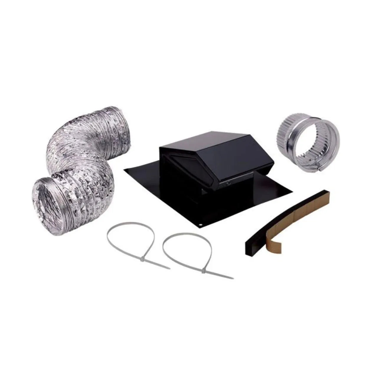 3 in. to 4 in. Roof Vent Kit for Round Duct Steel - Black