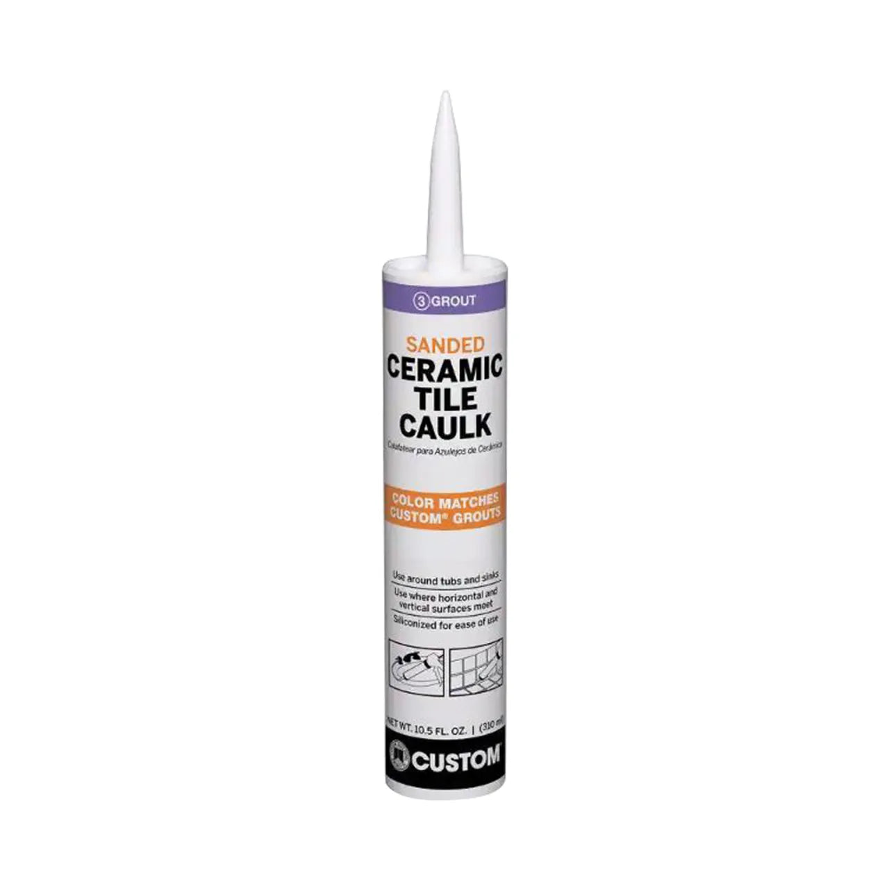 Polyblend #640 10.5 oz. Sanded Ceramic Tile Caulk - Arctic White