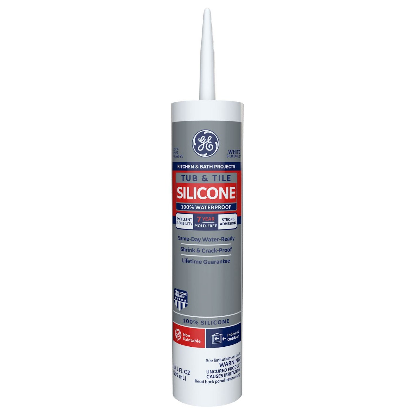 10.1 oz GE White Silicone 1 Tub & Shower  Sealant White Cartridge - Go Build, The Fastest Way To Build