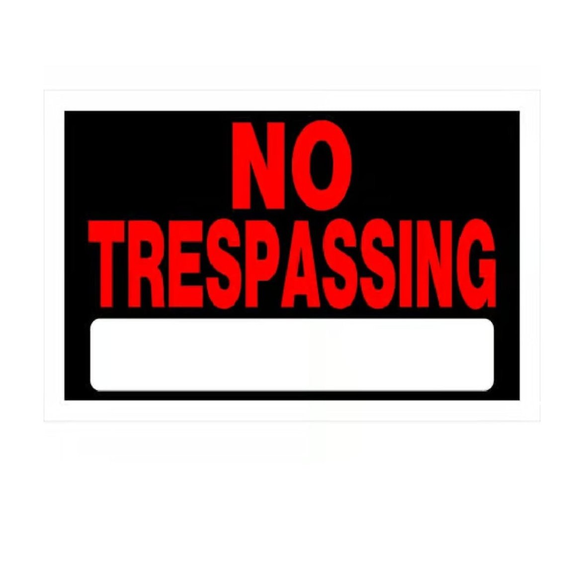 HILLMAN 839904 8 in. x 12 in. No Trespassing Sign, Black and Red, Plastic