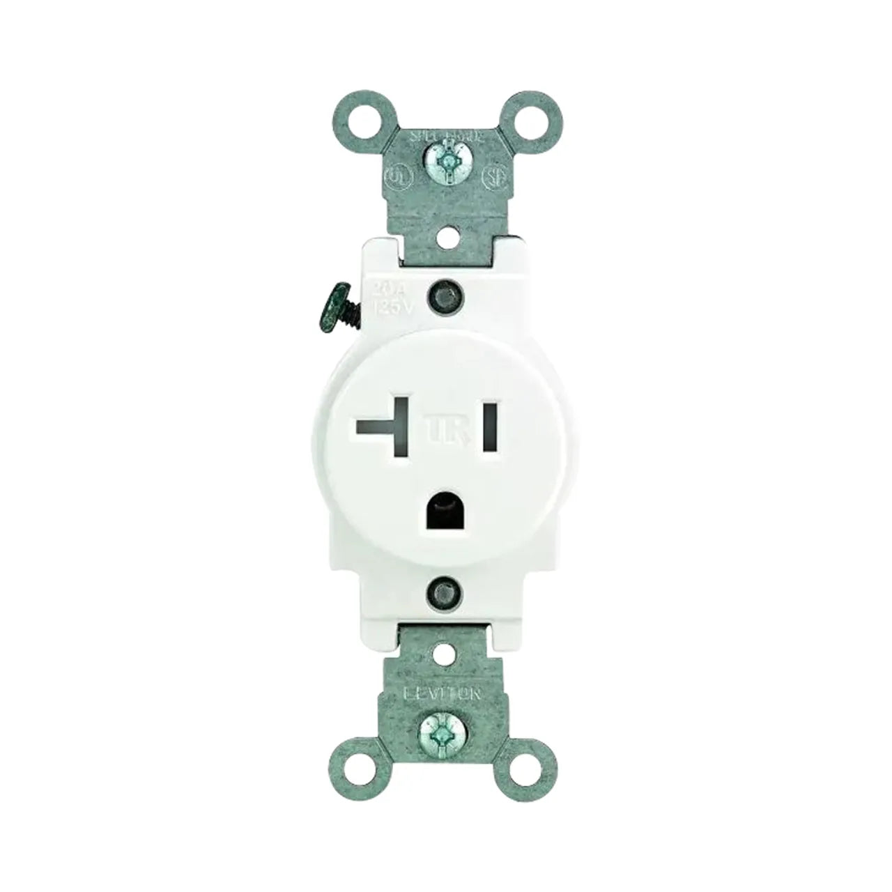 20A Commercial Grade Tamper Resistant Single Outlet - White