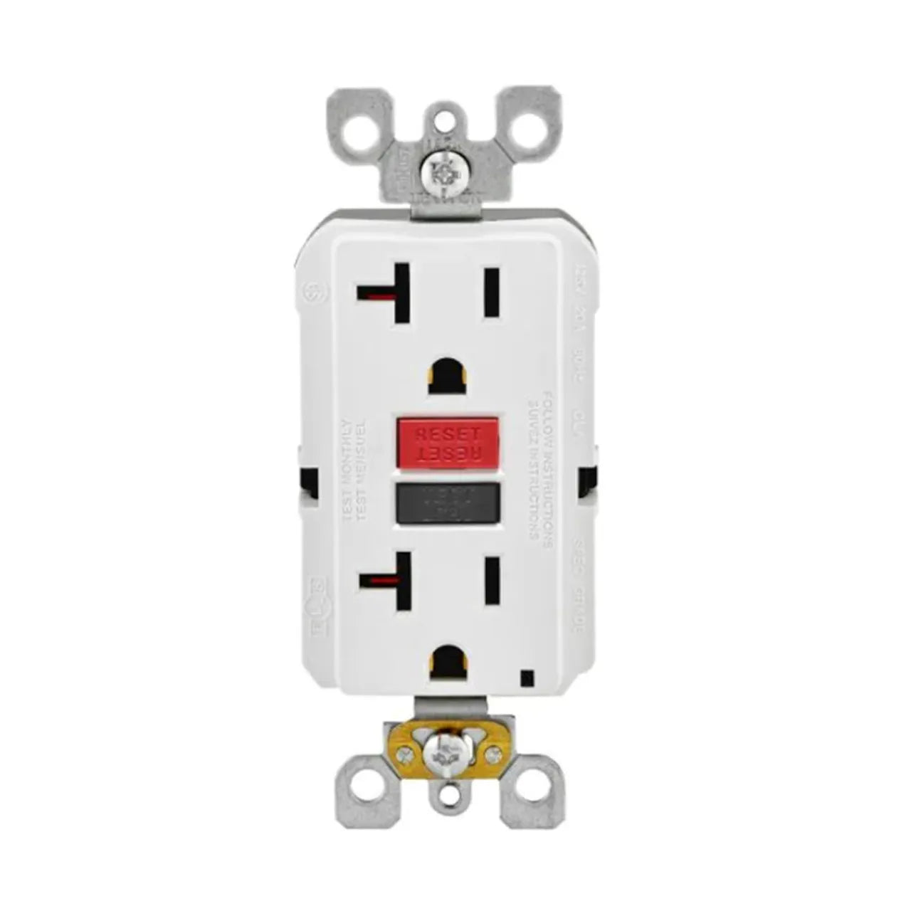 Duplex Electrical Outlet 20A Self-Test Slim GFCI