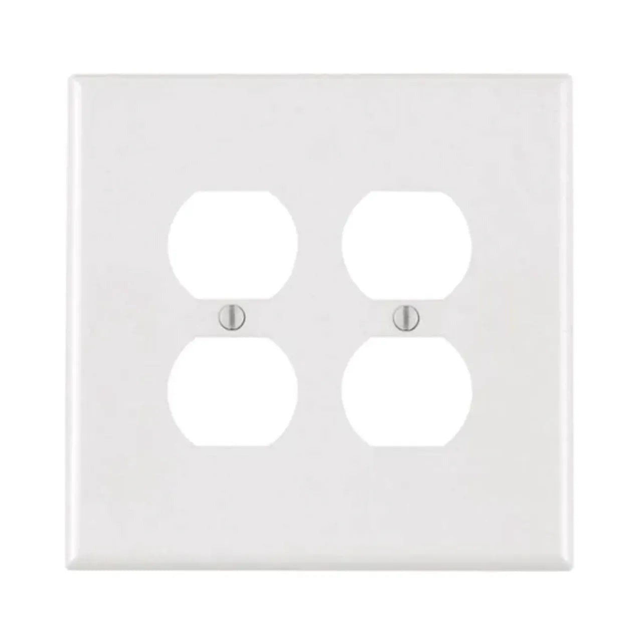 Wall Plate - 2 Gang Jumbo Duplex - White