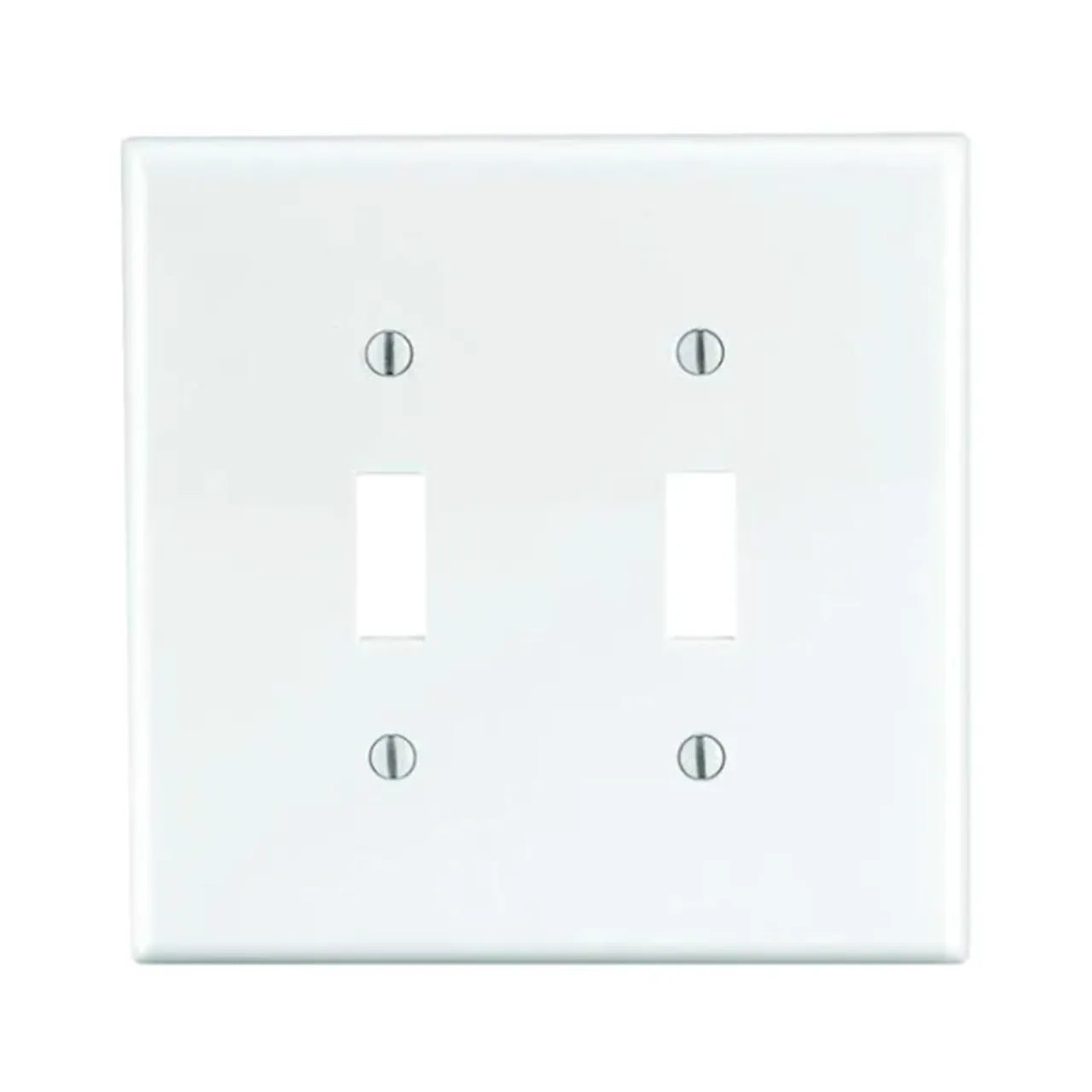 Wall Plate - 2 Gang Toggle Switch - White