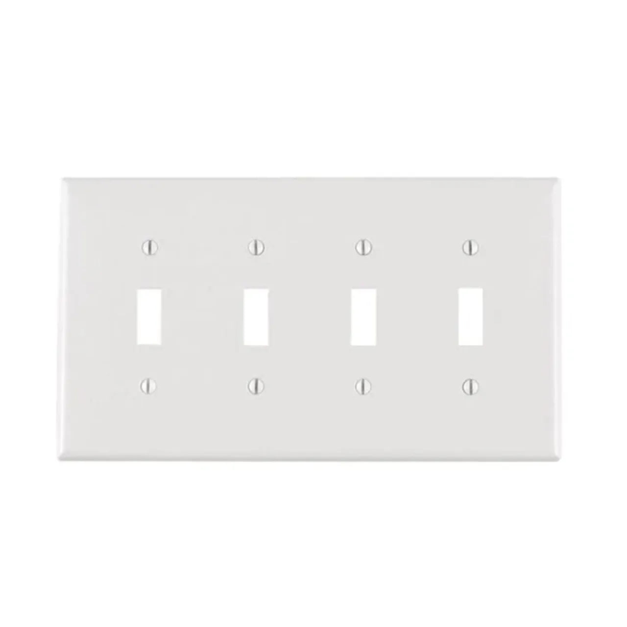 Wall Plate - 4 Gang Toggle - White