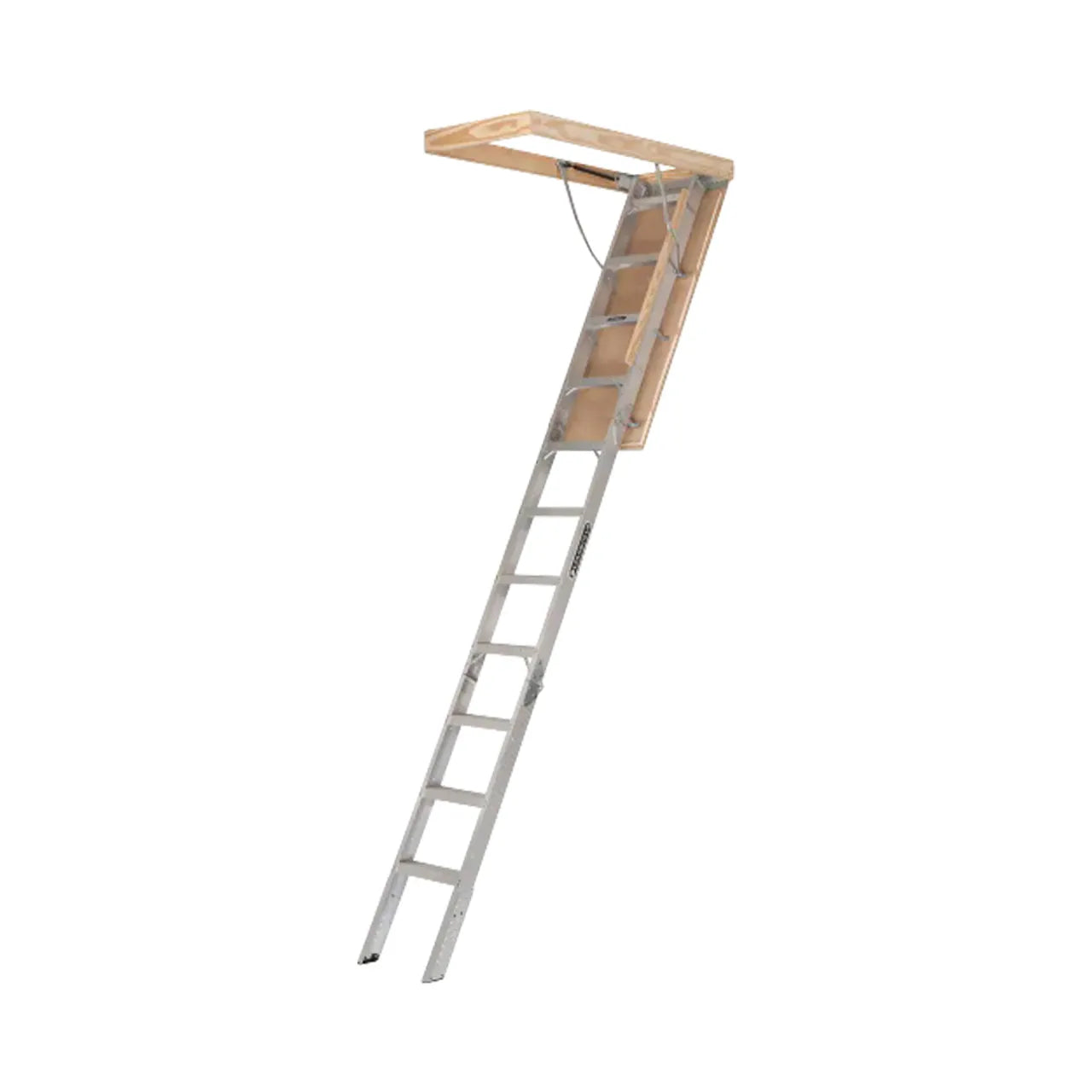 7 ft. to 10 ft. Aluminum Attic Ladder with 375 lbs. Maximum Load Capacity