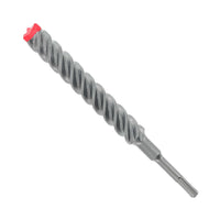 A close-up of the gray DIABLO DMAPL4300 Rebar Demon on a white background showcases its SDS-Plus design, spiral flute for efficient debris removal, and full-carbide head for heavy-duty drilling.