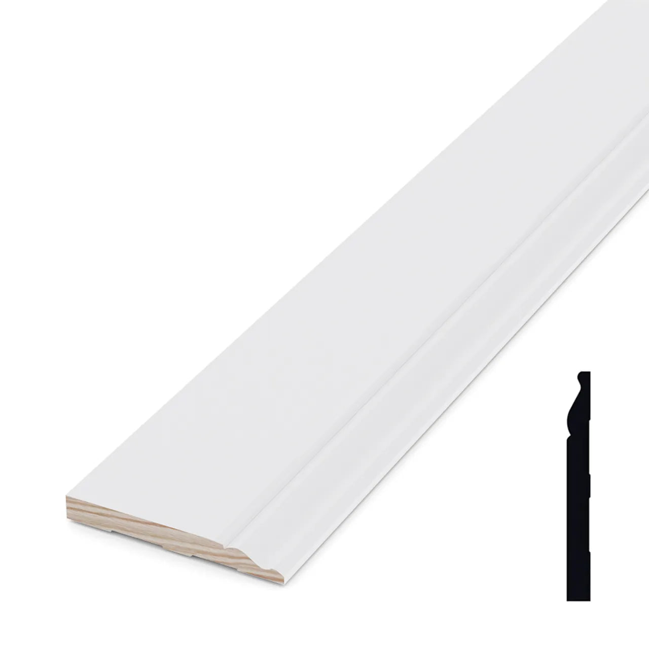 9/16 in. x 5-1/4 x 192 in. Primed Pine Finger Jointed Baseboard Pro Pack