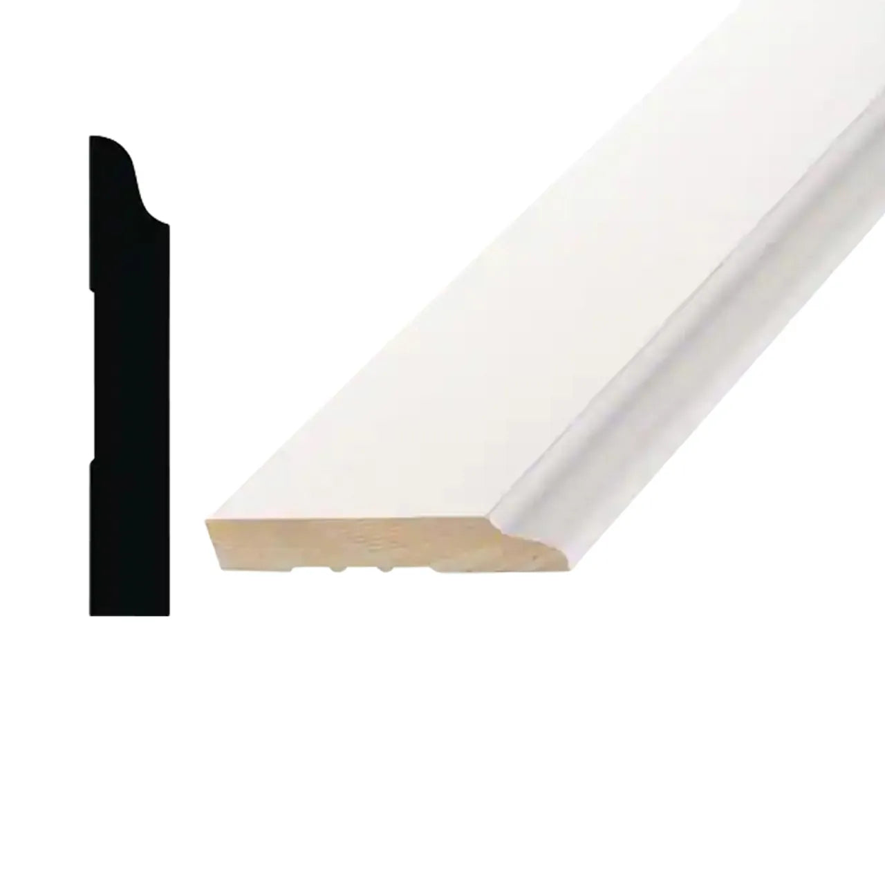 9/16 in. x 3-1/2 in. x 12 ft. Primed Pine Wood Finger-Jointed Baseboard Moulding Pro-Pack