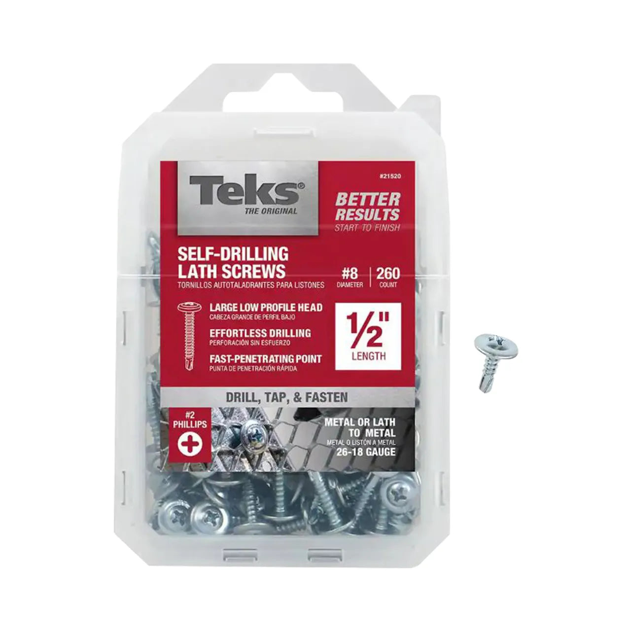 #8 x 1/2 in. Zinc-Plated Steel Phillips Truss-Head Drill Point Lath Screws (260/Pack)