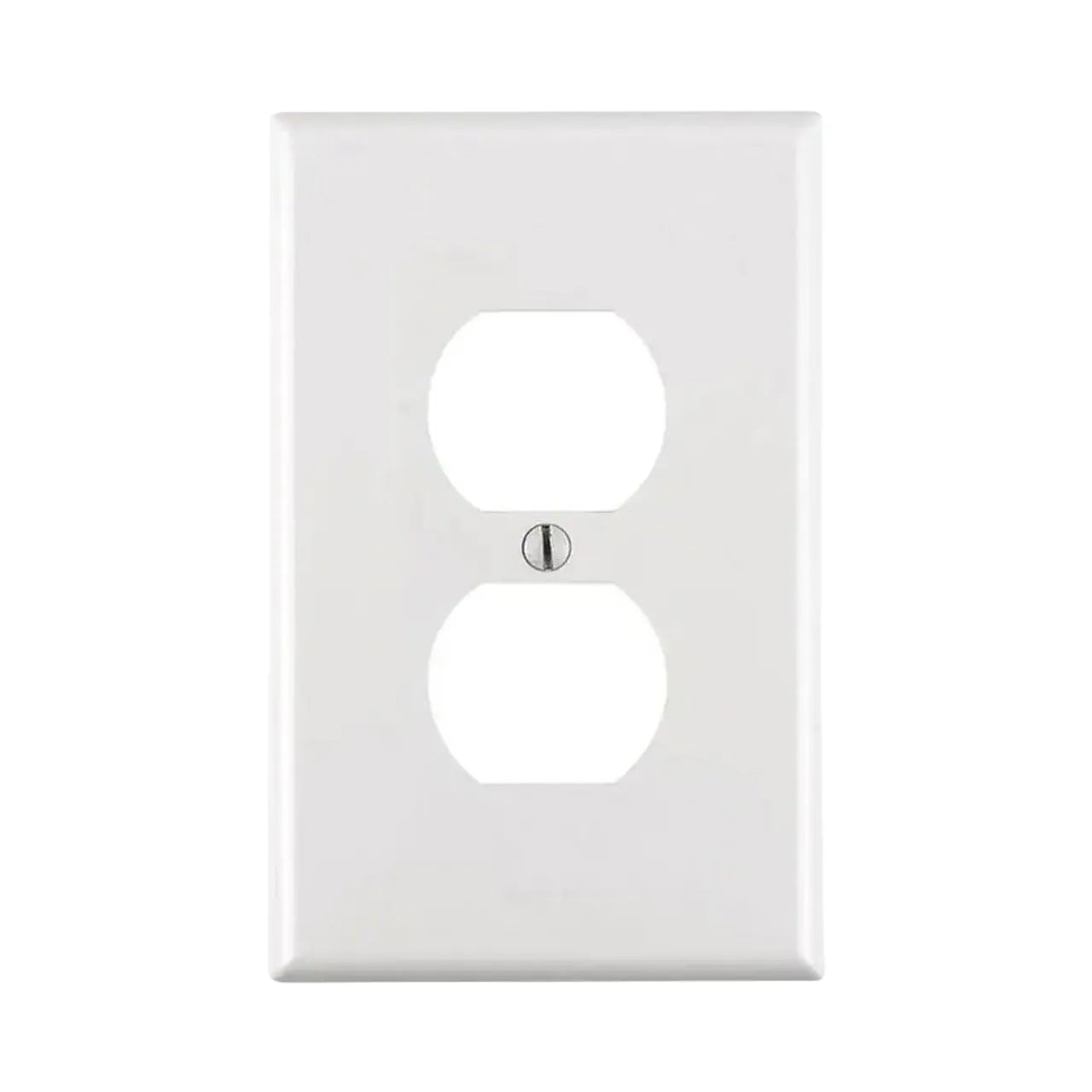 1-Gang Midway Duplex Outlet Nylon Wall Plate - White