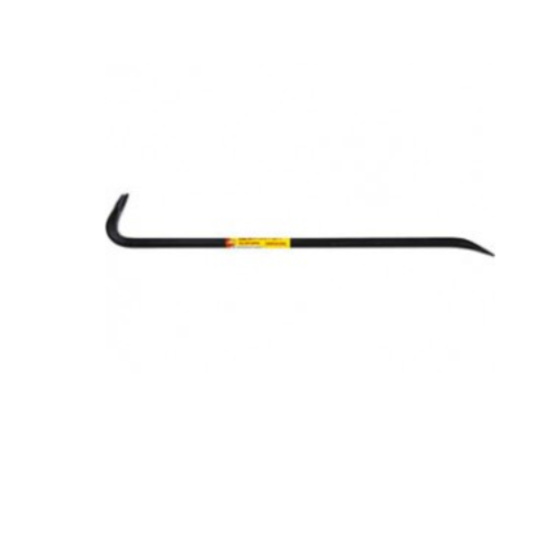 Image of a G FORCE Gooseneck Wrecking Bar, measuring 3/4 in. x 36 in., with a flat and curved end for prying and lifting. The black demolishing tool has a yellow and red label in the center.