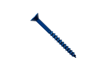 A lone Titen Turbo screw from the Simpson Strong-Tie brand, featuring a flat head and sharp tip, is showcased on a white background, ensuring exceptional holding power.