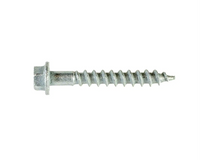 The image features a #9 x 1-1/2 in. 1/4-Hex Drive Simpson Strong-Drive Galvanized Structural Connector Screw with a hexagonal head and sharp threads, against a white background, highlighting the precision and reliability of Simpson Strong-Tie products.