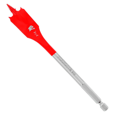 The DIABLO DSP2090-P2 3/4 in. x 6 in. Spade Bits for Wood feature a SPEED-TIP™ design with a pointed tip and flat, wide blade. With a metallic cylindrical shaft labeled red, these Diablo bits are Impact Strong™, perfect for woodworking or drilling soft materials.