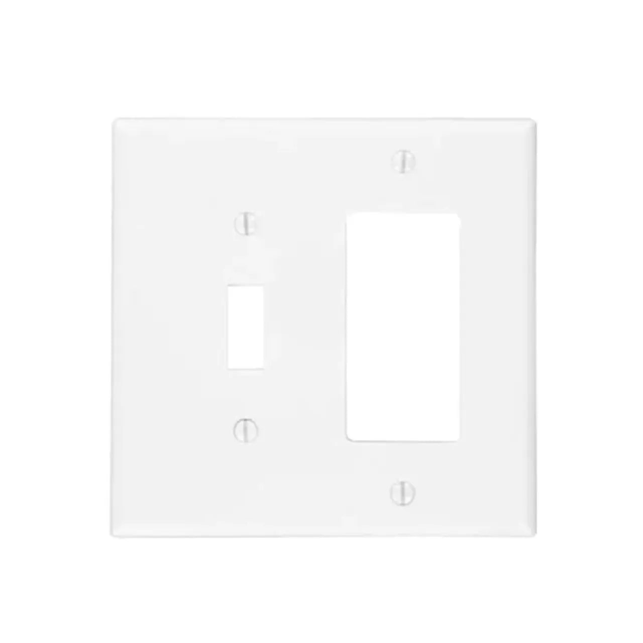 Wall Plate - 2 Gang Toggle/Rocker - White