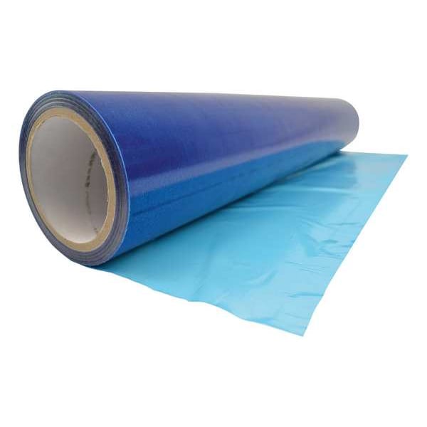 A roll of G-FORCE 30RW40 glossy blue film, designed as multi-surface protection, is partially unrolled on a white background. The cylindrical roll rests at an angle, showcasing its versatile protective use.