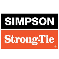 The Simpson Strong-Tie logo has Simpson in white on black and Strong-Tie in white on orange, symbolizing the sturdy support of their Titen Turbo 3/16 in. x 2-1/4 in. Hex Head Concrete Screws.