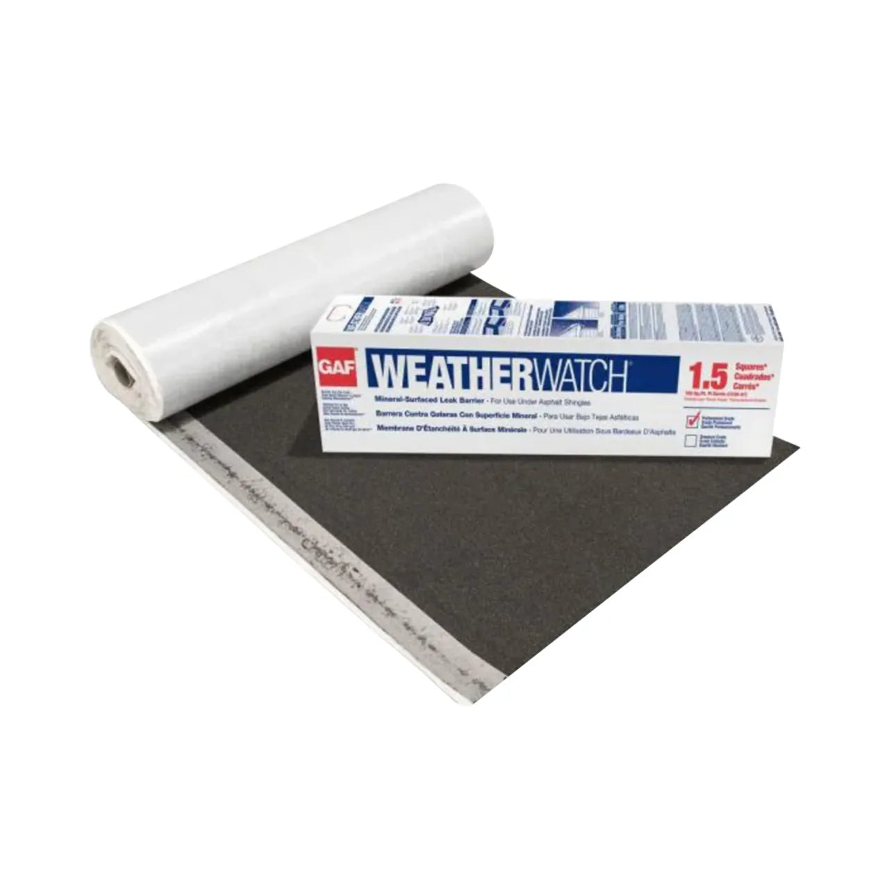 WeatherWatch 36 in. x 50 ft. 150 sq. ft. Mineral-Surfaced Peel & Stick Roof Leak Barrier Roll