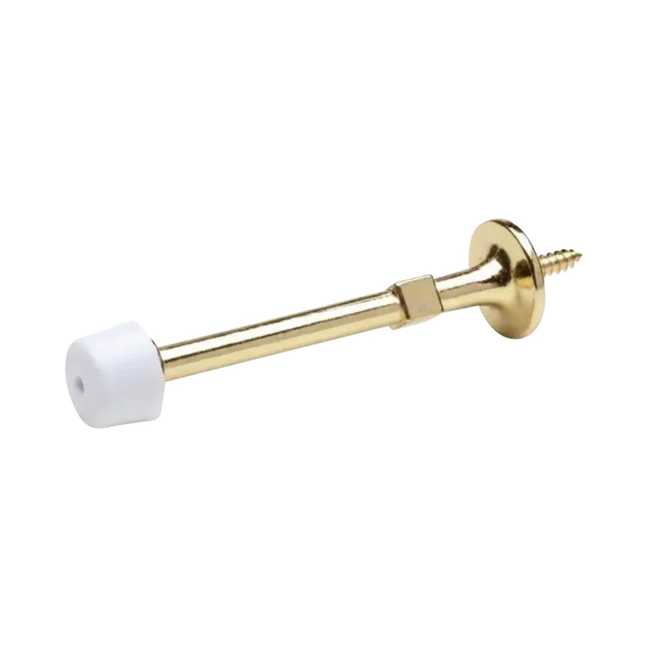 Light Duty Solid Door Stop - Bright Brass