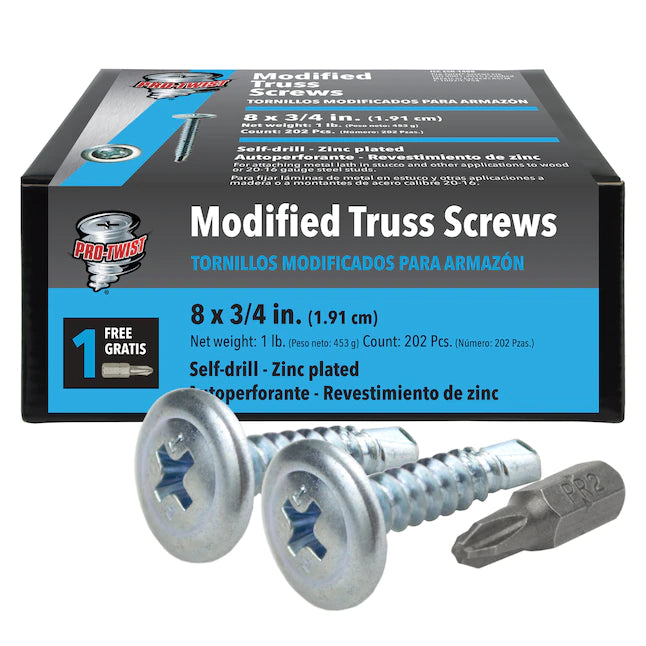 #8 x 3/4 in. Phillips Pan-Head Self-Drilling Screws (1 lb. Pack) - Go Build, The Fastest Way To Build