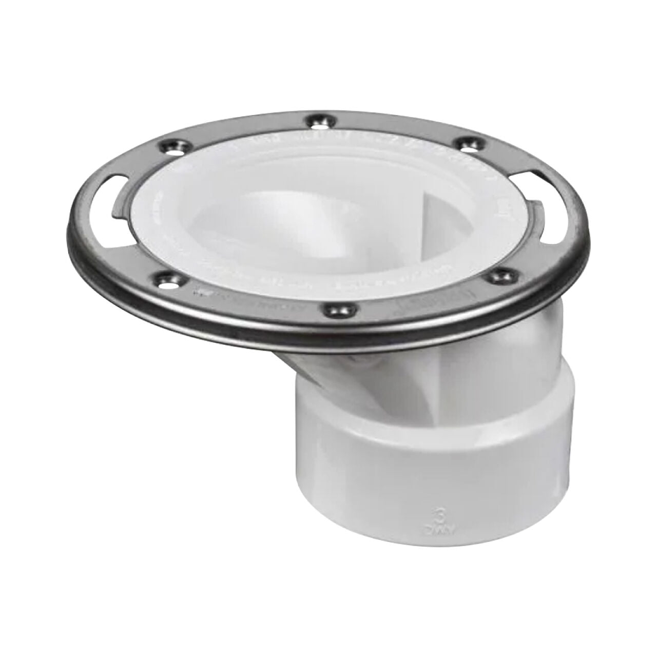 3 in. PVC Open Offset Toilet Flange with Stainless Steel Ring