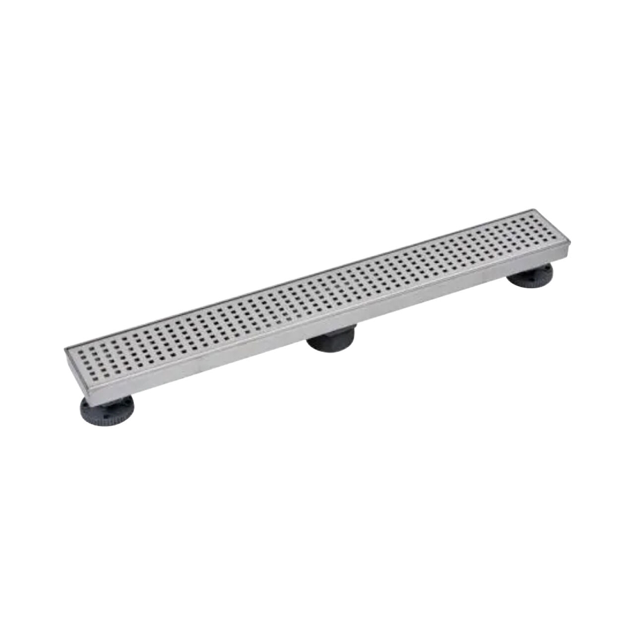 24 in. Designline Stainless Steel Linear Shower Drain with Square Pattern Drain Cover