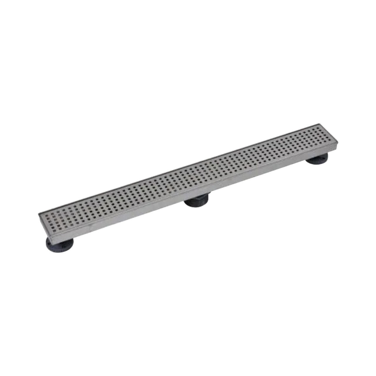 28 in. Designline Stainless Steel Linear Shower Drain with Square Pattern Drain Cover