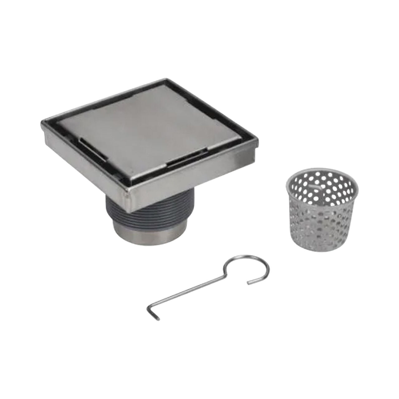 6 in. x 6 in. Designline Stainless Steel Square Shower Drain with Tile-In Pattern Drain Cover