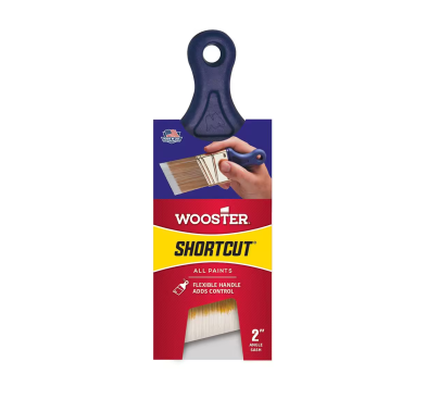 WOOSTER Q3212-2 White 2 in. Nylon Angle Sash With Shergrip Handle Paint Brush